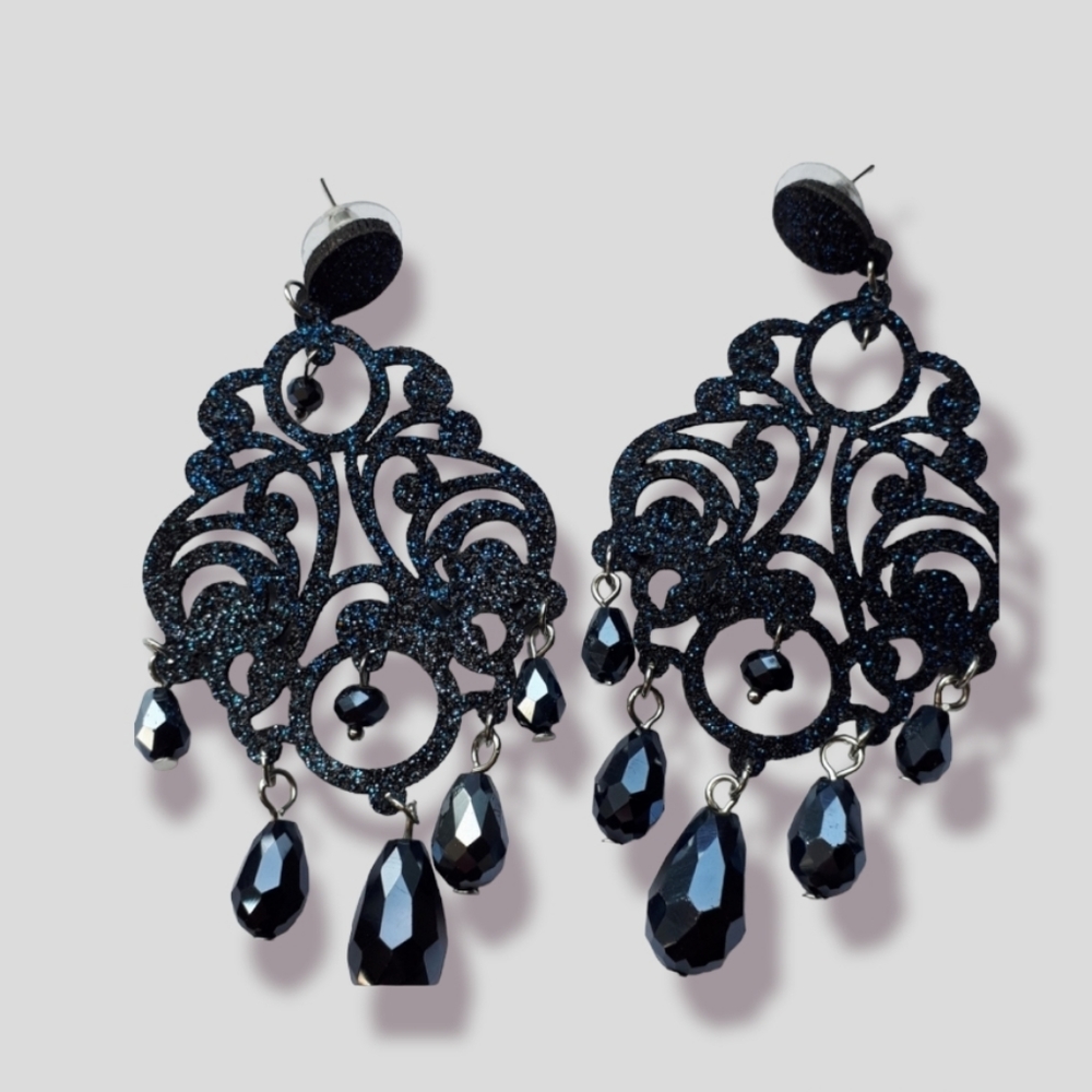 Blue shimmer earrings